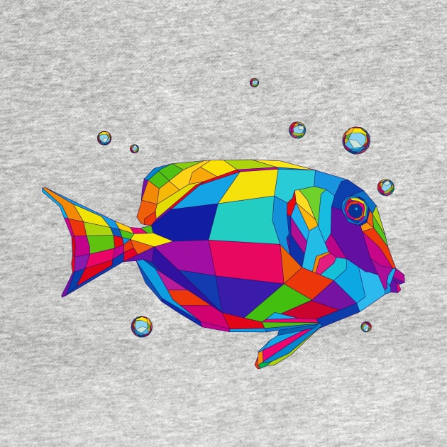 multicolored tropical fish, bubbles by MrMaster